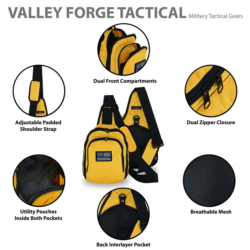 Unisex Yellow Tactical Sling Bag – Concealed Carry Ready | Lightweight Crossbody Chest Pack | Fast Shipping – $49.90