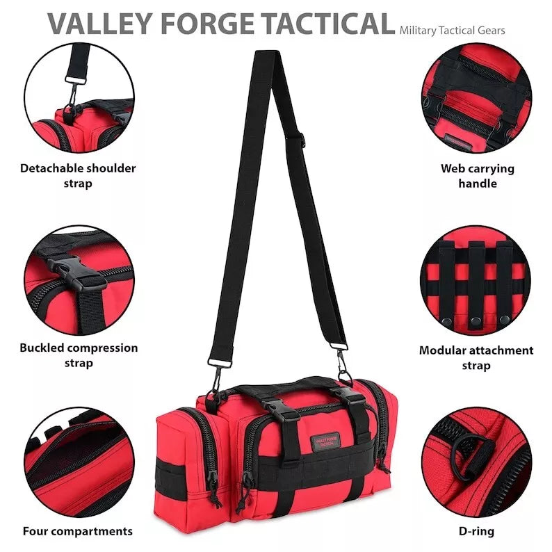 🔥 VFT Red Deployment Bag – Tactical Utility Gear | Heavy-Duty MOLLE Pack | Fast U.S. Shipping – $50.50